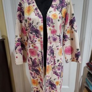 Joan Vass Floral Cardigan, NWT - Size M